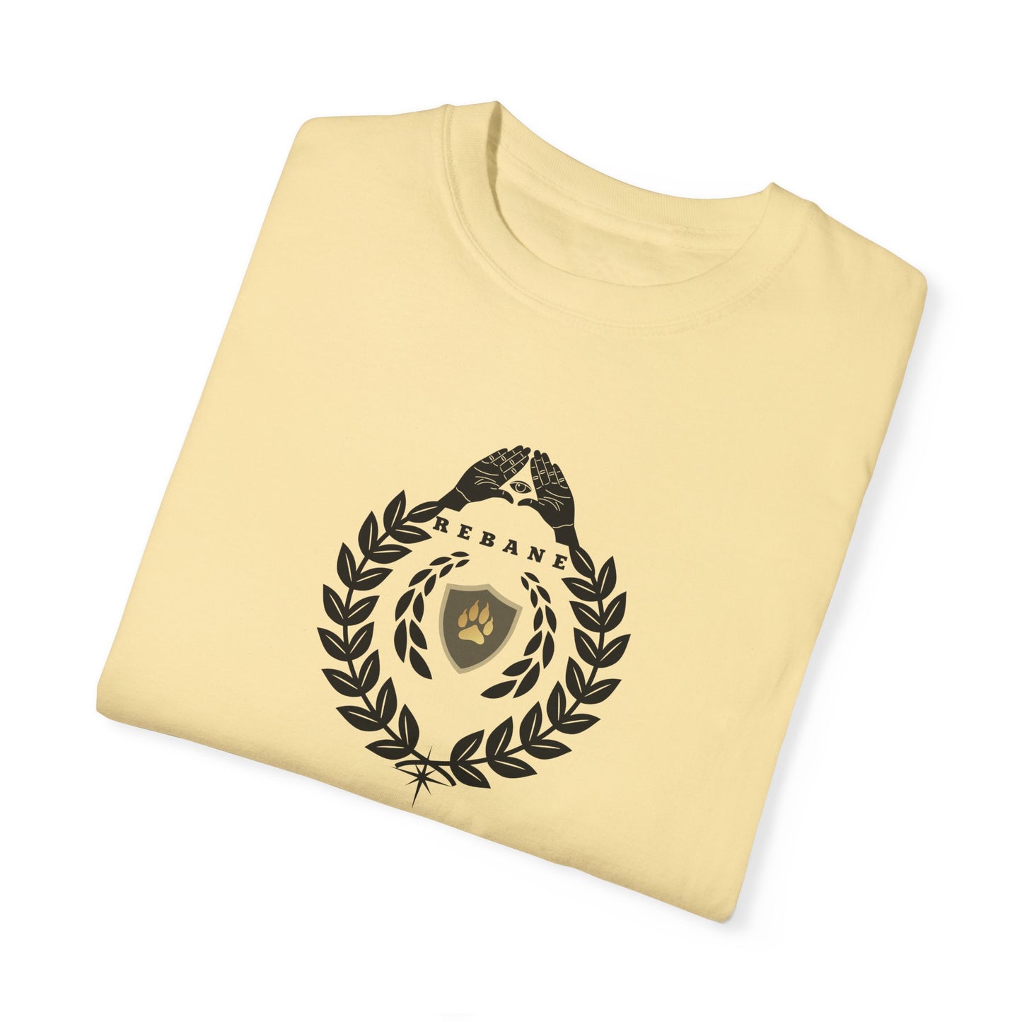 Unisex Garment-Dyed T-Shirt with Crest Design - Perfect for Casual Wear