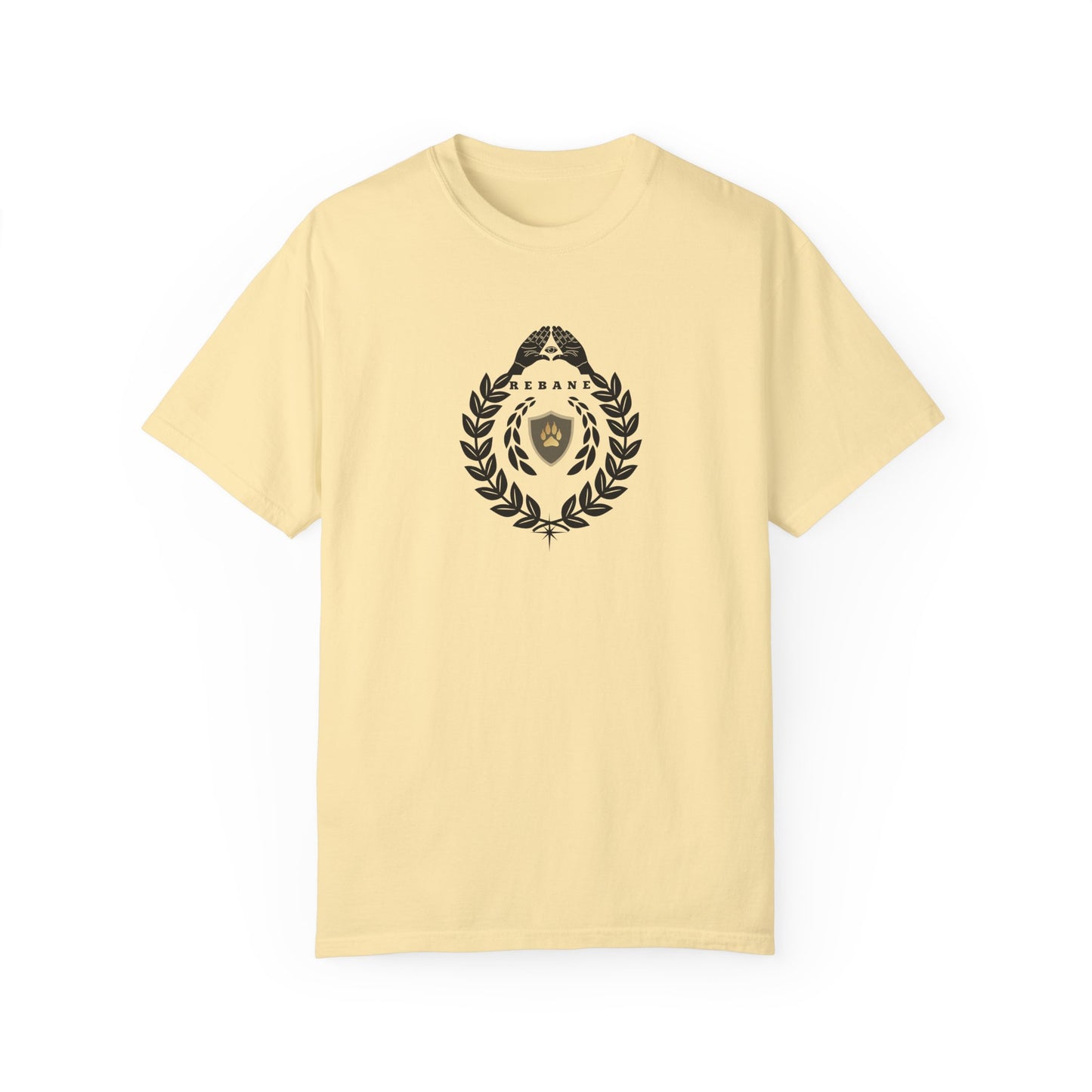 Unisex Garment-Dyed T-Shirt with Crest Design - Perfect for Casual Wear