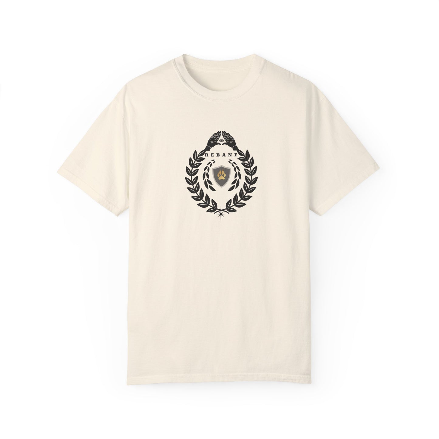 Unisex Garment-Dyed T-Shirt with Crest Design - Perfect for Casual Wear