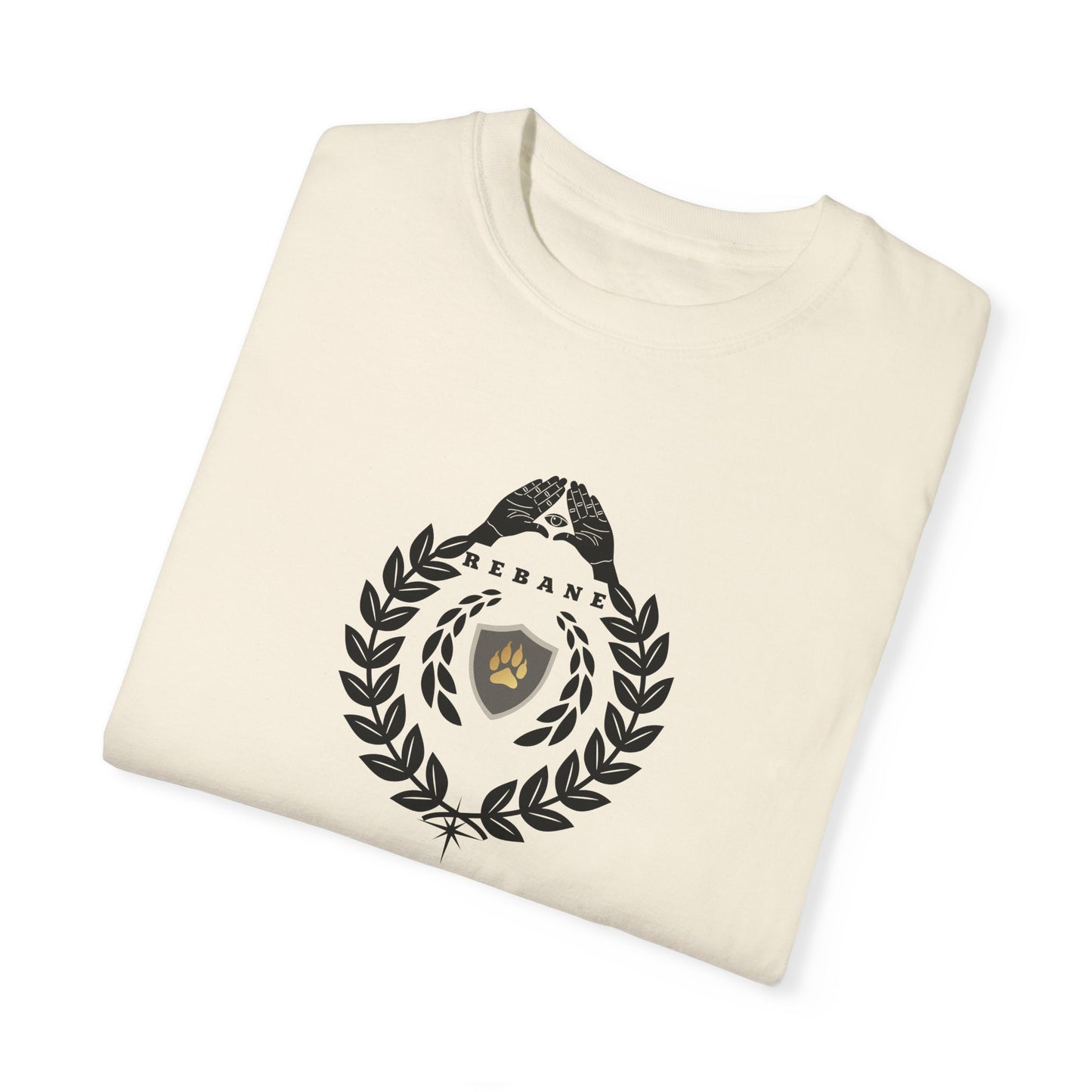 Unisex Garment-Dyed T-Shirt with Crest Design - Perfect for Casual Wear